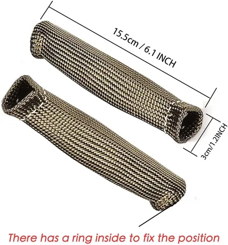 Miniatura 4 de Protector térmico y funda de alambre de bujía de titanio, protección de alta temperatura de 2500 F, paquete de 8