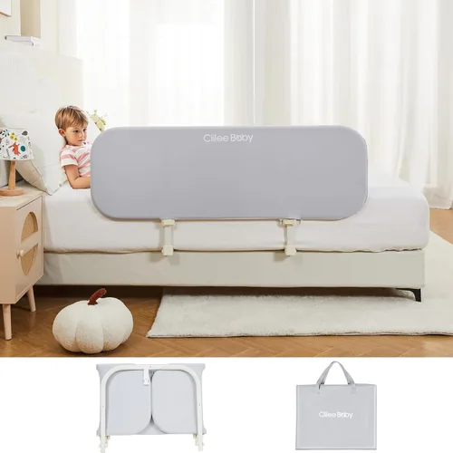 Ciilee Baby Barandas de cama para niños pequeños, barandas de protección para camas de niños, barandillas laterales plegables para camas