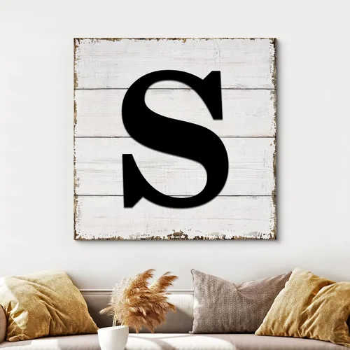 Miniatura 3 de wall26 Lienzo decorativo para pared, letras inglesas, fondo de madera, decoración de pared para el hogar, dormitorio, sala de estar, cuadros