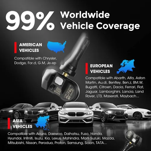 Miniatura 7 de Autel TPMS - Sensores MX, sensor TPMS de 315MHz y 433MHz 2 en 1, sensor de presión de neumáticos insertable, sistema de monitoreo de presión
