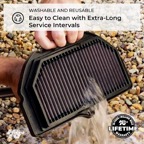 Miniatura 7 de K&N Filtro de aire del motor: Alto rendimiento, Premium, Filtro de aire Powersport: Se adapta a modelos de vehículos KAWASAKI seleccionados
