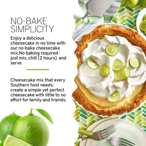 Miniatura 4 de Mezcla de Cheesecake Gourmet, Mezcla de Pastel de Cheesecake Sin Hornear, Pastel de Cheesecake de Lima Clave de Southern Living, Rico, Cremoso