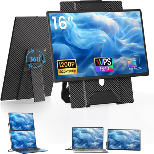 Miniatura 14 de Extensor de pantalla para laptop de 14" - Extensor de monitor IPS FHD 1080P de pantalla dual, monitor portátil para laptops de 13-17" con puerto