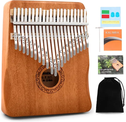 Miniatura 8 de YUNDIE - Piano de pulgar Kalimba, portátil de 17 teclas con martillo de afinación e instrucciones, instrumentos musicales, regalo de cumpleaños