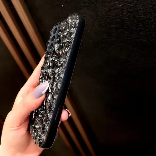 Miniatura 6 de Funda para Samsung Galaxy S21 Diamond - 3D Glitter Sparkle Bling Luxury Shiny Crystal Bumper Clear Gems Cute Protective Girly Case (negro)