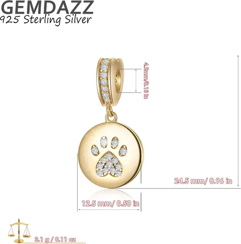 Miniatura 4 de Juego de dijes de oro para pulseras de bricolaje, dije de corazón de flecha y dije de circonita redonda en plata de ley 925, regalo