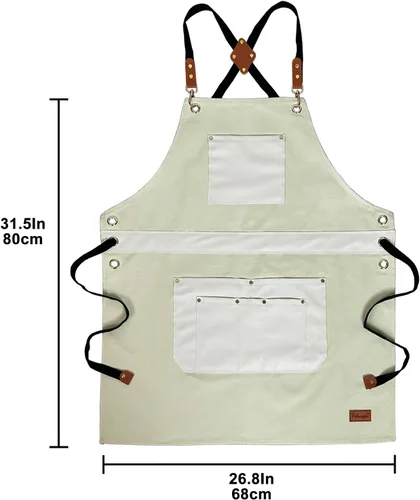 Miniatura 2 de Pelocapa Woodworking Tools Apron for Men Heavy Duty Waterproof Cotton Canvas Apron with 6 Pockets