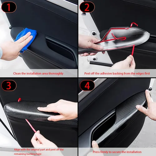Miniatura 7 de YOUTOOCAR Panel de interruptor de ventana de puerta compatible con accesorios Chevy Trailblazer 2020-2025 (patrón de fibra de carbono)