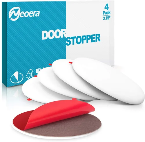 Miniatura 9 de Neoera - Tope para puerta de pared de goma suave redonda, protector de pared de silicona, 9.8 pies, autoadhesivo para puerta Gris