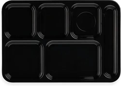 Miniatura 2 de Carlisle FoodService Products Bandeja de 6 compartimentos para mano derecha, 10" x 14", color negro