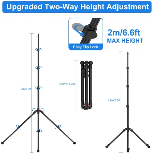 Miniatura 3 de Anautin Soporte de luz extensible para fotografía, soporte de trípode ligero de 6.6 pies para viajes, soporte de iluminación de estudio resistente