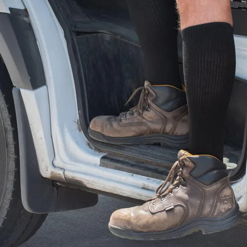 Miniatura 4 de Calcetines de trabajo por encima de la pantorrilla para hombres y mujeres 9-11, 10-13, 13-15, absorben la humedad, calcetines altos acolchados hasta