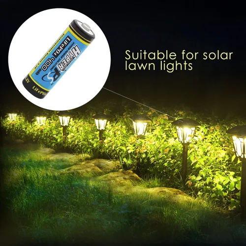 Miniatura 7 de (4-Pack) HyperPS 3.2V LiFePo4 14430 (14 x 43mm) 400mAh Rechargeable Battery for Solar Panel Light, Tooth Brush, Shaver, Flashlight