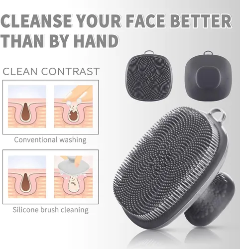 Miniatura 2 de Exfoliante Facial Exfoliante Facial para Hombres Cepillo de Limpieza Facial de Silicona Cepillo de Lavado Facial Manual Impermeable Limpieza Cuidado