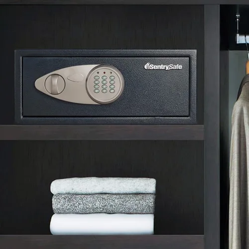 Miniatura 6 de SentrySafe Caja fuerte de estante con cerradura de teclado digital, caja fuerte de acero con forro interior y kit de anclaje para dinero, joyería