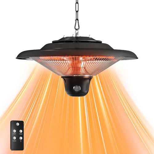 Miniatura 8 de FansaFurn Calentador de patio con control remoto, calentador infrarrojo eléctrico de 1500 W para uso en exteriores e interiores, temporizador de 24