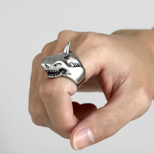 Miniatura 7 de U7 Anillo de pulgar para motociclista, tamaño 7-14, anillos de animales punk personalizados de acero inoxidable para hombres y mujeres, anillos