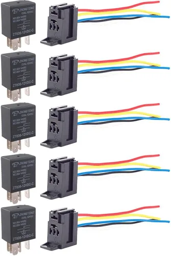 Miniatura 11 de Cable conector para relé de auto, de E Support, 12 V, 30 A, 40A, 60A, 80A SPST, SPDT 4 pines, 5 unidades 30A 4Pin SPST