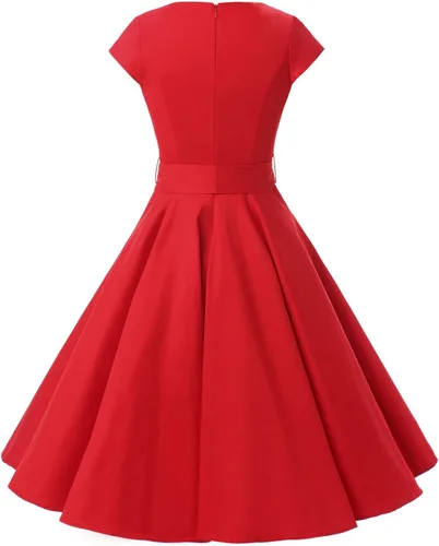 Miniatura 91 de Dressystar - Vestidos clásicos de fiesta con mangas casquillo, estilo Rockabilly y retro de la década de 1950