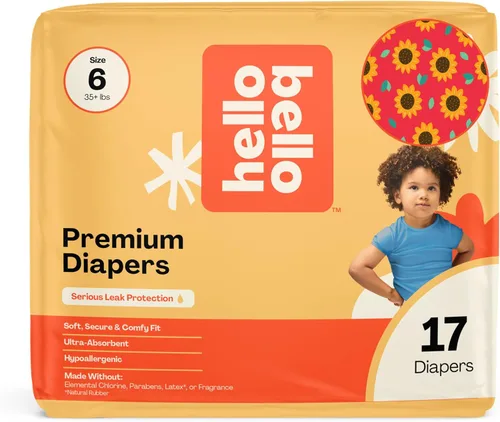 Miniatura 11 de Pañales Hello Bello, talla 4 (22-37 libras) Flower Child, 21 unidades de pañales desechables premium para bebé, hipoalergénicos con sensación suave