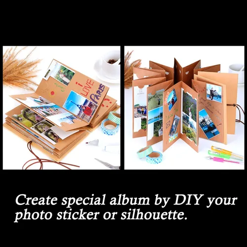 Miniatura 4 de Mudder Álbumes de recortes de tapa dura para fotos de 4 x 6 pulgadas, papel kraft hecho a mano para álbumes de recortes DIY, aniversario, cuaderno