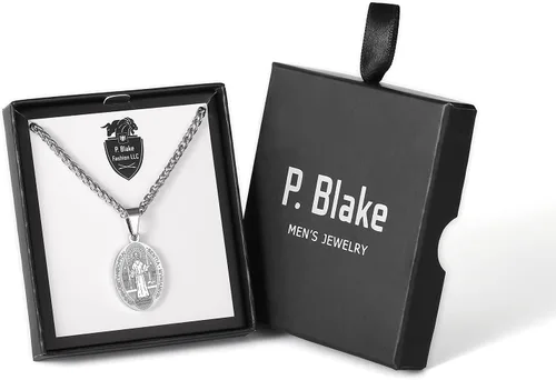 Miniatura 6 de P. BLAKE Collar ovalado de San Cristóbal, Miguel, José, Jude/Virgen María/José/Francisco/Patrick/Anthony/Benedict/Thomas para hombres y mujeres