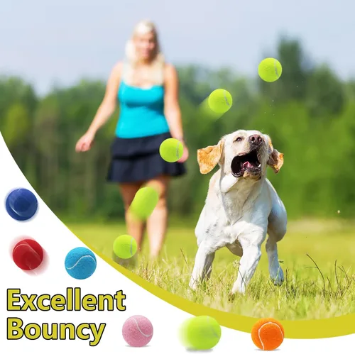 Miniatura 3 de Swingers Pelotas de tenis chirriantes para perro, pelotas de tenis de entrenamiento de 2.5 pulgadas, pelota de ejercicio para mascotas y perros