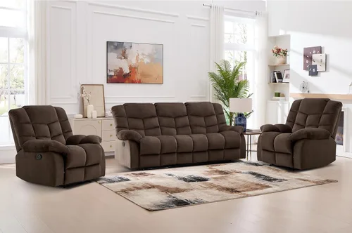 Miniatura 34 de CANMOV Silla reclinable manual, sofá reclinable individual con respaldo y reposabrazos sobrerelleno para sala de estar, muebles de dormitorio