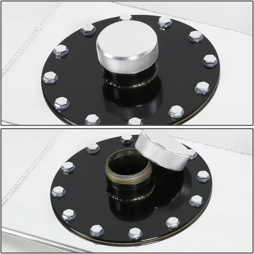 Miniatura 2 de DNA MOTORING Tanque de combustible de celda de combustible de alimentación superior de aluminio de 17 galones 29.5" (L) x 7" (A) x 17" (Al), cromo a