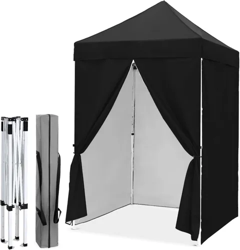EAGLE PEAK Toldo instantáneo de 5 x 5 con paneles de pared de 4 lados, pequeña tienda de campaña portátil desplegable con bolsa de transporte,
