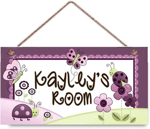 Miniatura 6 de Cartel de animales de la selva para niños, nombre personalizado, letrero de plástico de montaje en pared de 5 x 12.5 pulgadas, estilo moderno