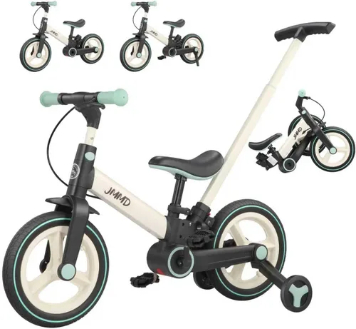 Miniatura 12 de JMMD Bicicleta 6 en 1 para niños de 18 a 60 meses, bicicleta de equilibrio plegable de 12 pulgadas con ruedas de entrenamiento, pedales, frenos