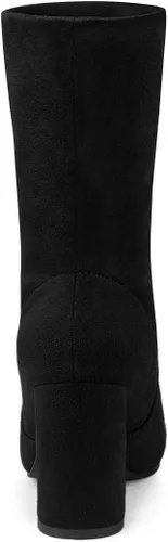 Miniatura 4 de Allegra K Botines plegables con tacón de bloque y punta redondeada para mujer