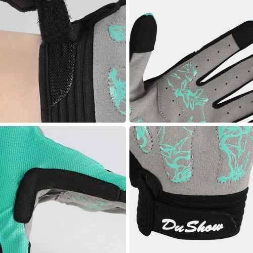 Miniatura 7 de DuShow Guantes de ciclismo para mujer, guantes de bicicleta con pantalla táctil de dedo completo, guantes largos de bicicleta, ciclismo de montaña