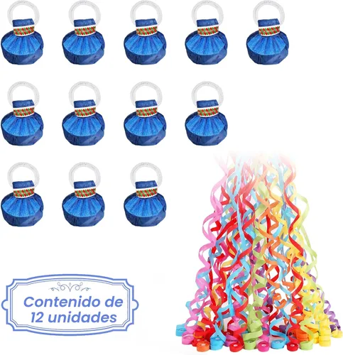 Miniatura 3 de Serpentinas sin desorden, paquete de 12 poppers de confeti sin desorden coloridos, poppers de fiesta para cumpleaños, boda, celebraciones, apertura