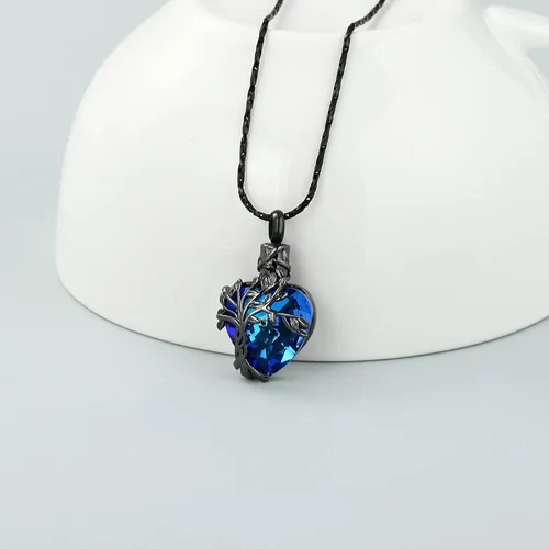 Miniatura 25 de Imrsanl Collar de urna de árbol de la vida con forma de corazón, joyería de cremación para hombres y mujeres, recuerdo, joyería conmemorativa