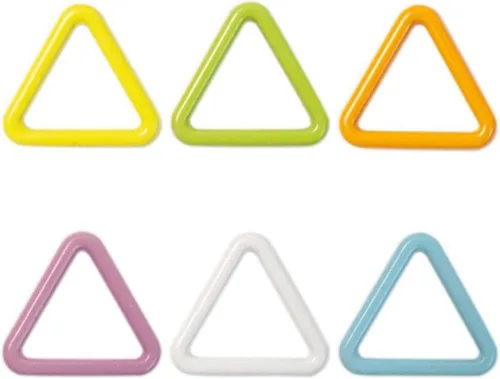 Marcadores de puntada coloridos para tejer y tejer agujas de ganchillo, tapones de bloqueo, accesorios de costura, 30 piezas de metal (triángulo)