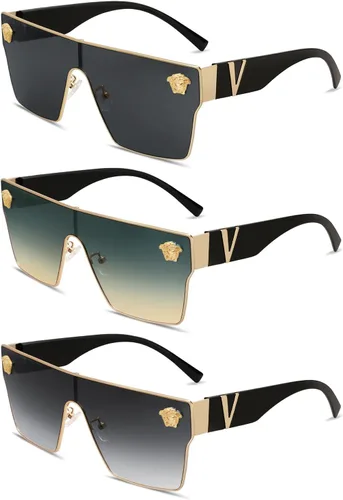 Allarallvr Gafas de sol cuadradas de gran tamaño para mujeres hombres vintage de moda clásica gafas de sol de sol para mujer AR82087