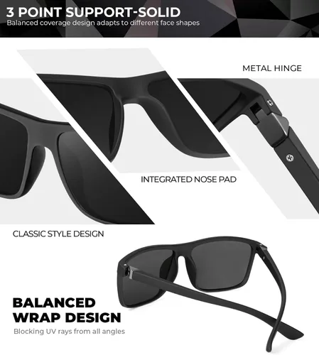 Miniatura 4 de KALIYADI Gafas de sol polarizadas para hombres y mujeres, gafas de sol para hombre con protección UV para conducir, pescar y jugar golf