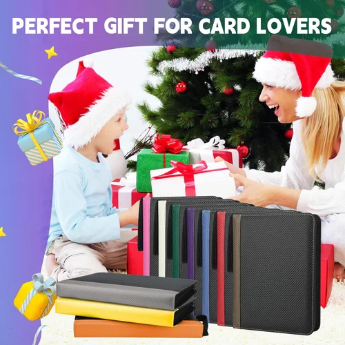 Miniatura 6 de Carpeta de 9 bolsillos para tarjetas coleccionables con mangas, organizador de tarjetas, 900 bolsillos de doble cara, carpeta de colección de Verde