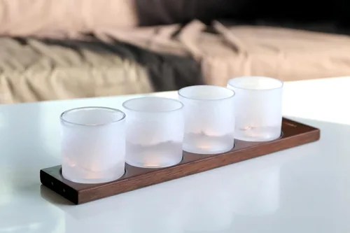 Miniatura 3 de LIITON Juego de 4 vasos de whisky para el Día del Padre, American Peaks, de cristal grueso y pesado 3D, copas de cóctel y bourbon de montaña