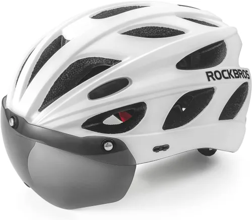 Miniatura 12 de ROCKBROS - Casco de bicicleta para hombres y mujeres adultos con ajuste sugerido de 58-65cm, gafas magnéticas desmontables y visera solar, ligero Ti
