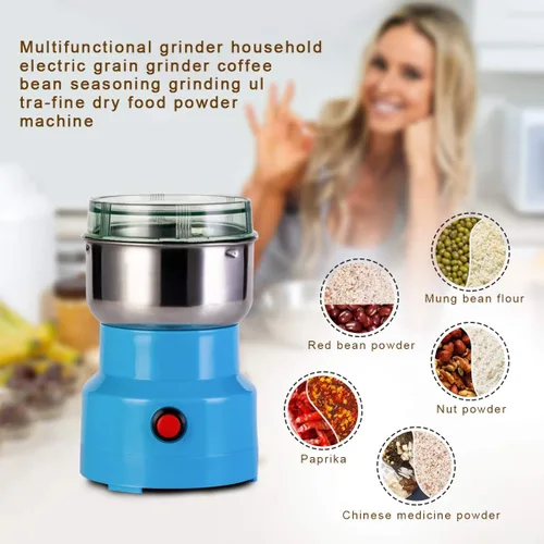 Miniatura 2 de Molinillo de café eléctrico, máquina de trituración de acero inoxidable, frijoles, especias, sal, pimienta, hierbas, nueces, molienda, licuadora