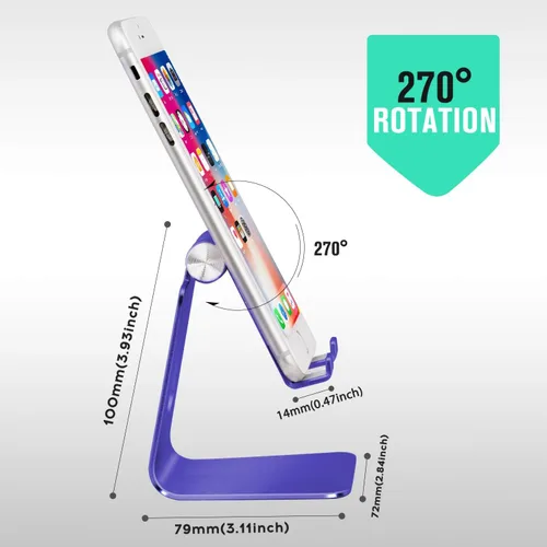 Miniatura 2 de Soporte ajustable para teléfono celular, soporte para tableta, escritorio de aluminio compatible con iPhone 12, iPad, Samsung Galaxy, Google todos