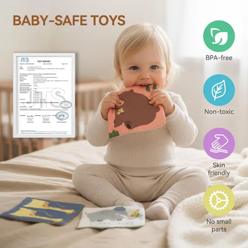 Miniatura 8 de Youuys Caja de Pañuelos de Juguete para Bebés de 6-12 Meses, Juguetes Sensoriales Montessori para Niño de 1 Año, Juguete Infantil con Pañuelos Bosque