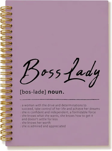 Miniatura 6 de Tizzer Boss Lady Definition - Cuaderno con espiral de tapa dura con forro rosa para notas de trabajo, diario de 5.5 x 8.3 pulgadas, regalos
