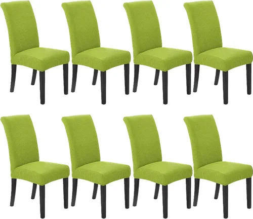 Miniatura 80 de Juego de 6 fundas elásticas para sillas de comedor, fundas para sillas de comedor lavables y removibles, fundas para sillas de comedor protectoras