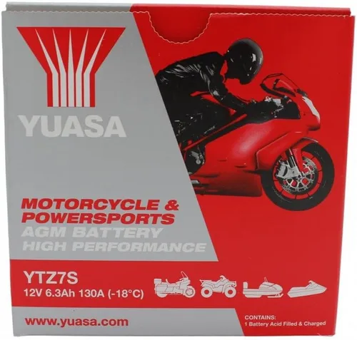 Yuasa YUAM727ZS YTZ7S Batería AGM de alto rendimiento YTZ activada de fábrica