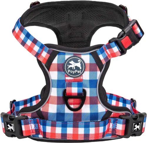 Miniatura 22 de PoyPet - Arnés para perro sin tirones, chaleco reflectante ajustable para mascotas con asa acolchada de fácil control para perros pequeños, medianos