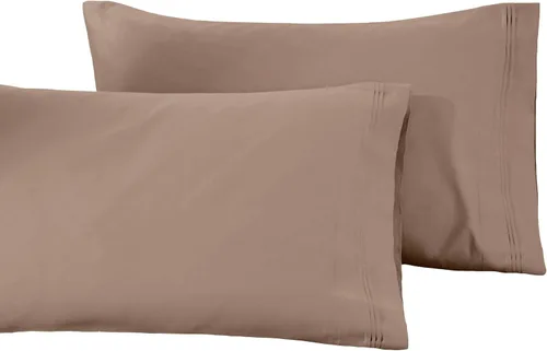 Miniatura 11 de Juego de fundas de almohada tamaño grande de algodón egipcio, de 1500 hilos, de color liso., Negro, Estándar